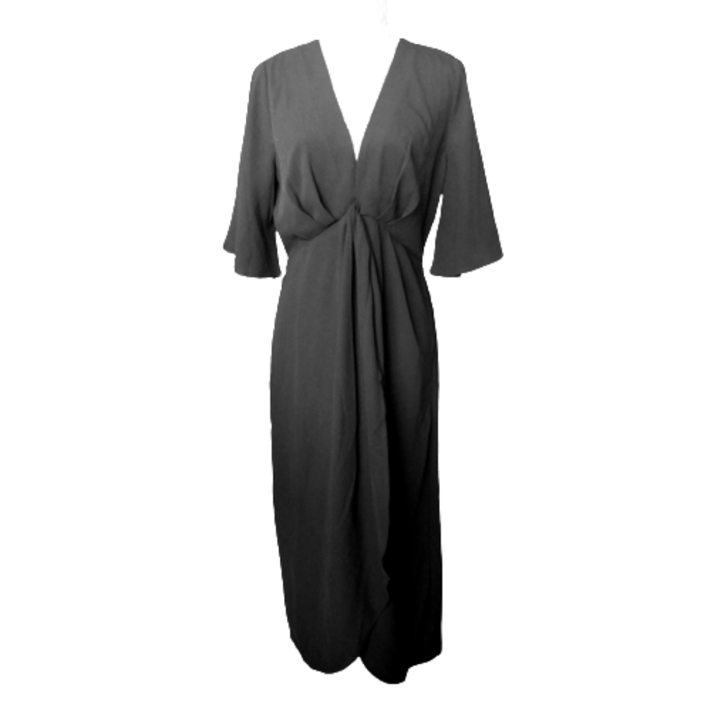Gilli faux wrap maxi dress black Large NWOT